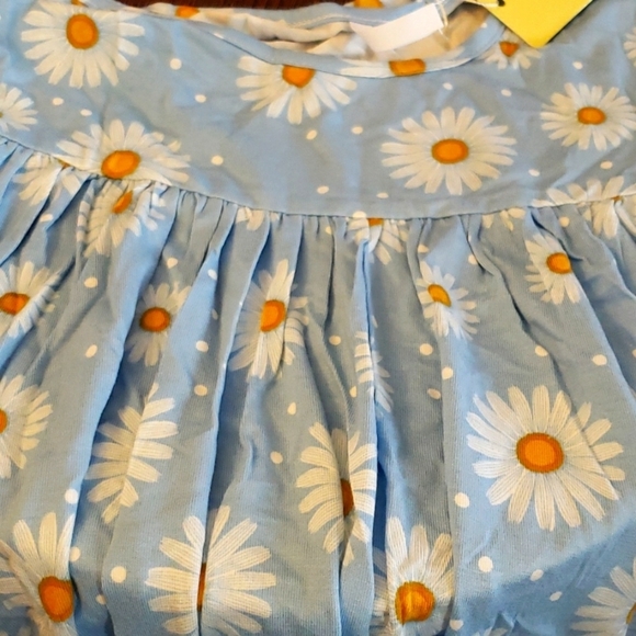 LONGYUAN Short Sleeve Tunic Blouse in Blue Daisy Size M - Picture 8 of 9